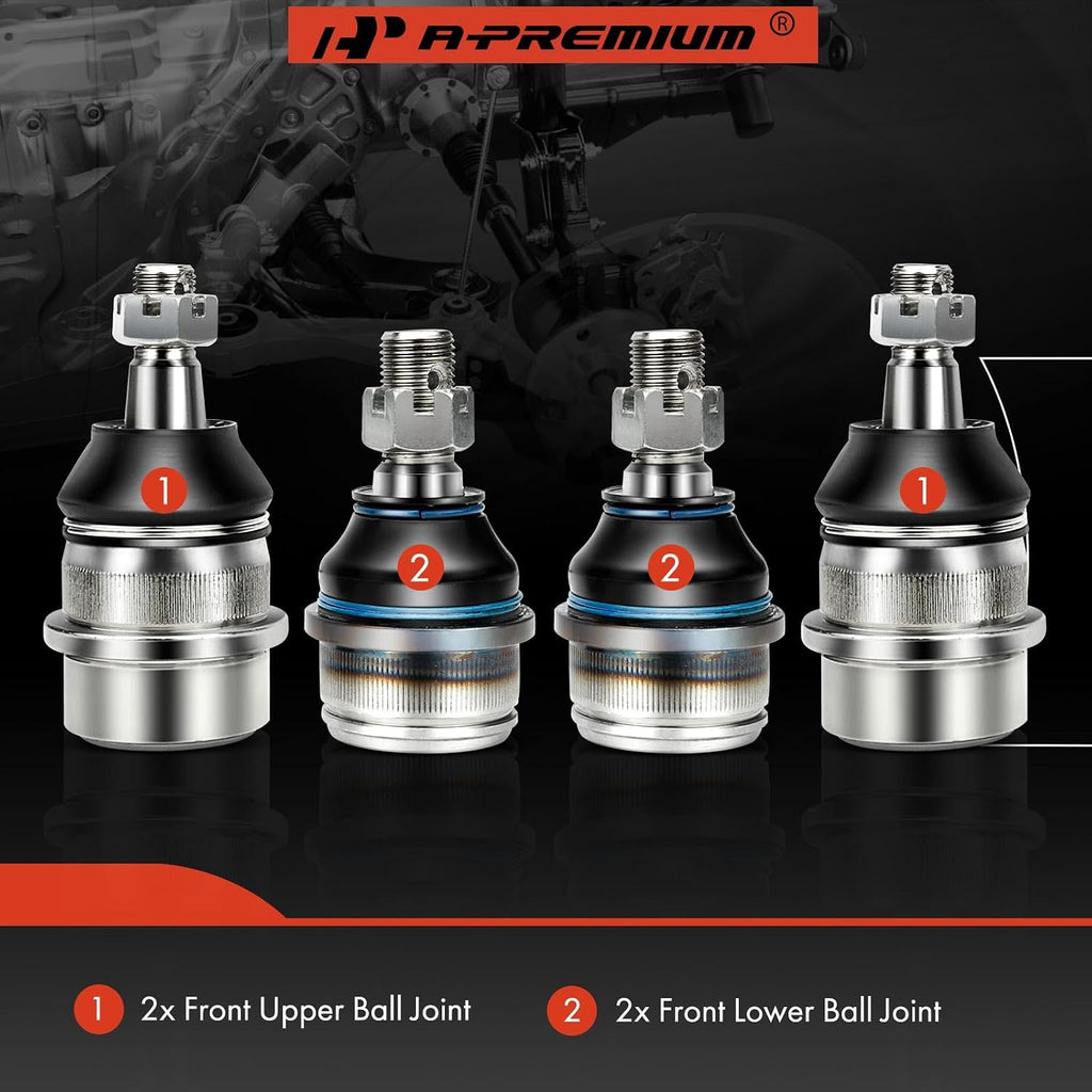A-Premium Front Upper & Lower Ball Joint Kit, Compatible with Jeep
