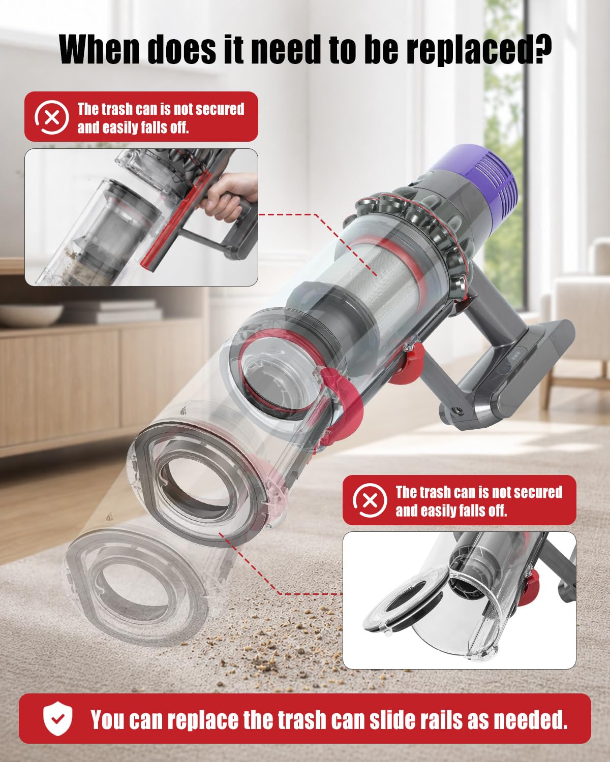 QLZOZB Cyclone Baffle Bin Runner Fits for Dyson V10 V11 SV12 SV14