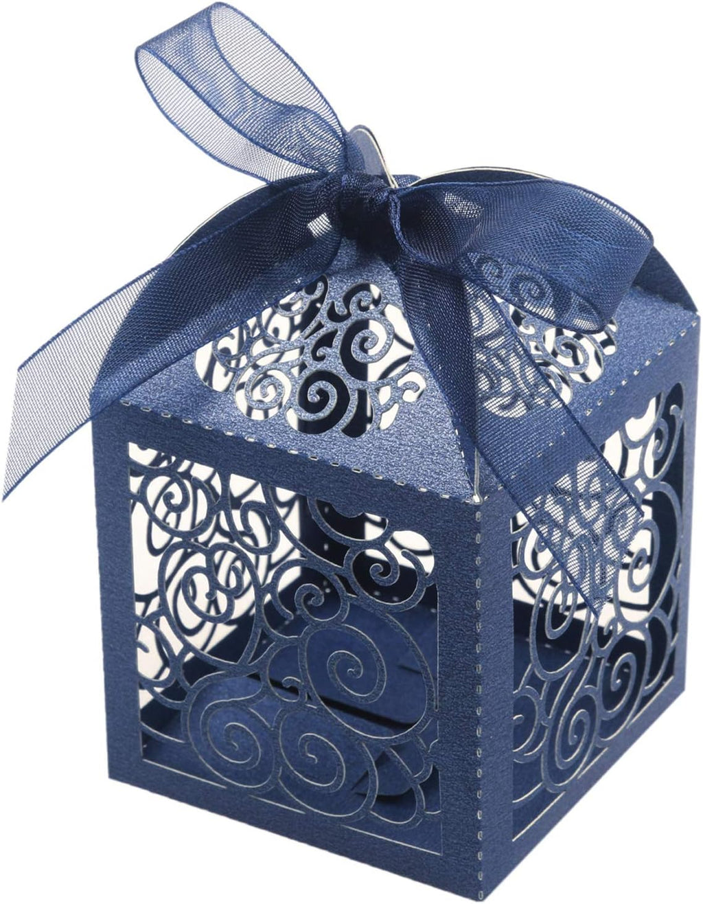 100 Pack Wedding Favor Boxes Laser Cut Boxes Party Favor Box Small Gift Boxes Lace Candy Boxes for Wedding Bridal
