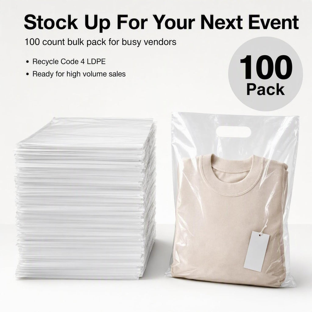 9"x12" Clear Plastic Bags With Handles - 2.25 Mil Extra Thick - 100 Pack