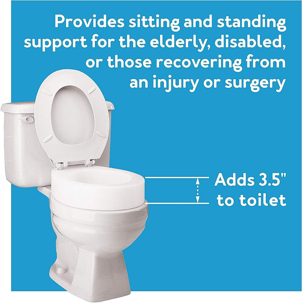Toilet Seat Riser, Round Raised Toilet Seat Adds 3.5 inches to Toilet Height