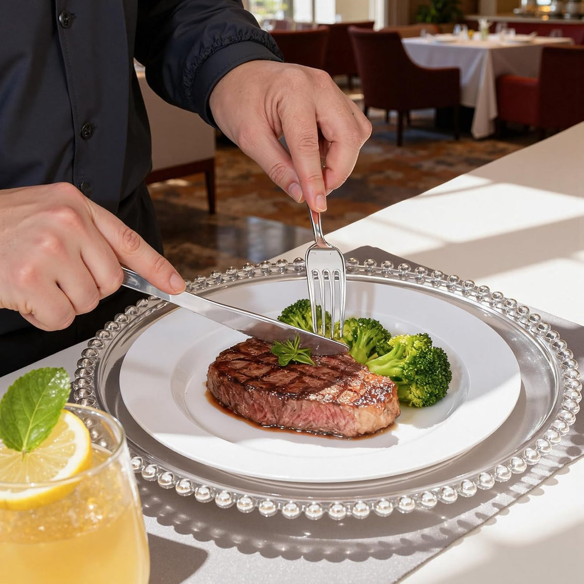 180 Ps Silver Plastic Silverware - Plastic Cutlery - Fancy Plastic Silverware Heavy Duty - 60 Forks 60 Knives 60