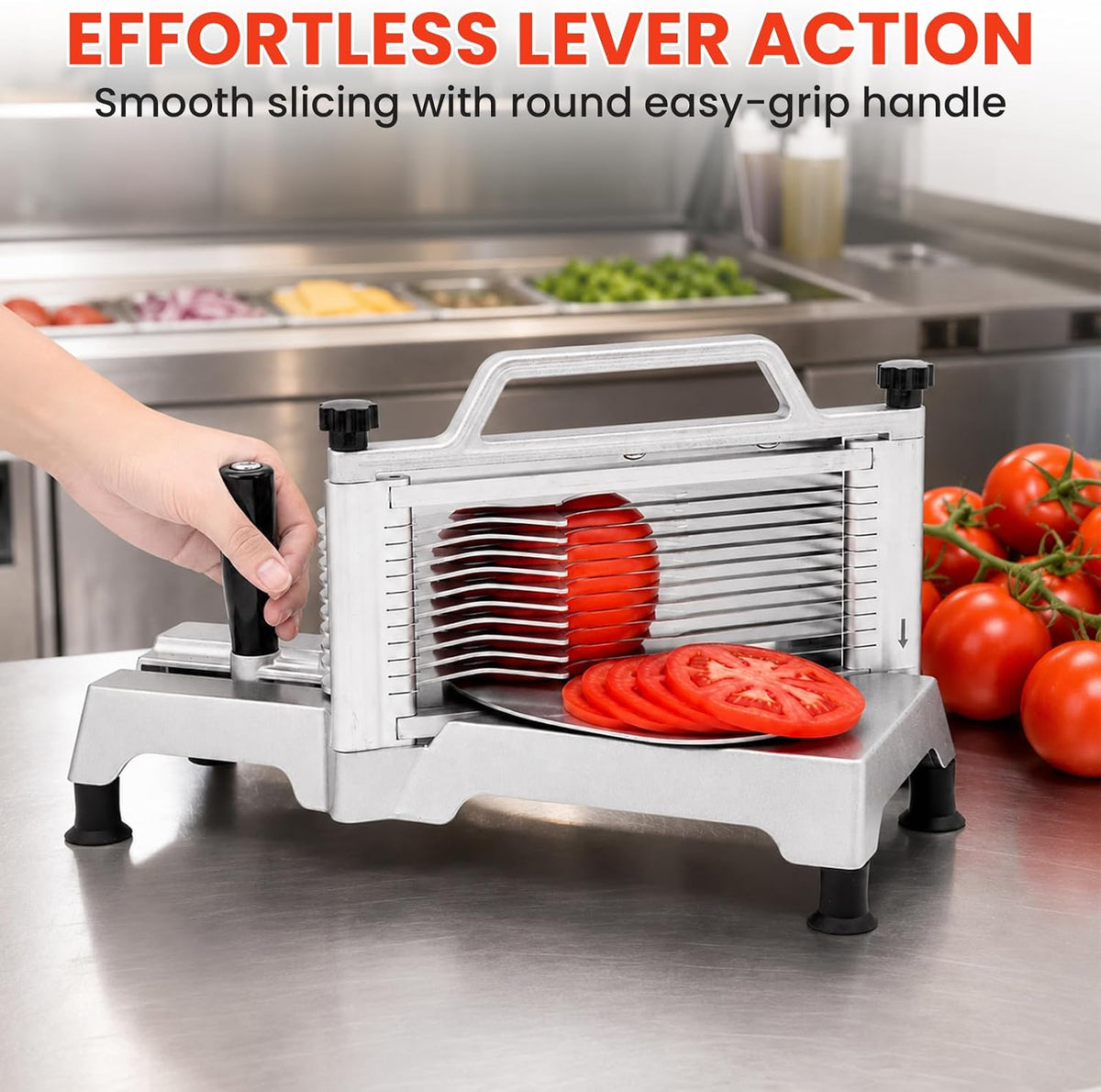 Commercial Tomato Slicer & Vegetable Chopper 3/16inch Food Slicer