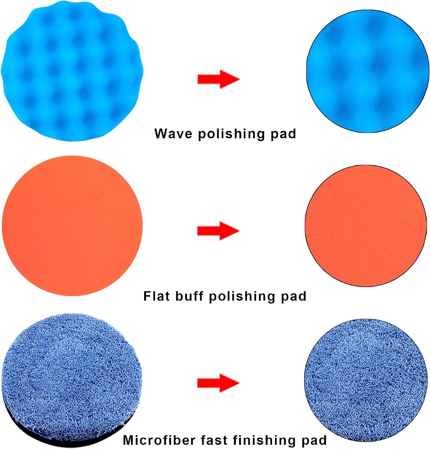 16 Pieces Buffing Pads 5 Inch Car Polishing Pad Kit Foam Polish Pads | Wax Buffer Polisher Attachment for Drill
