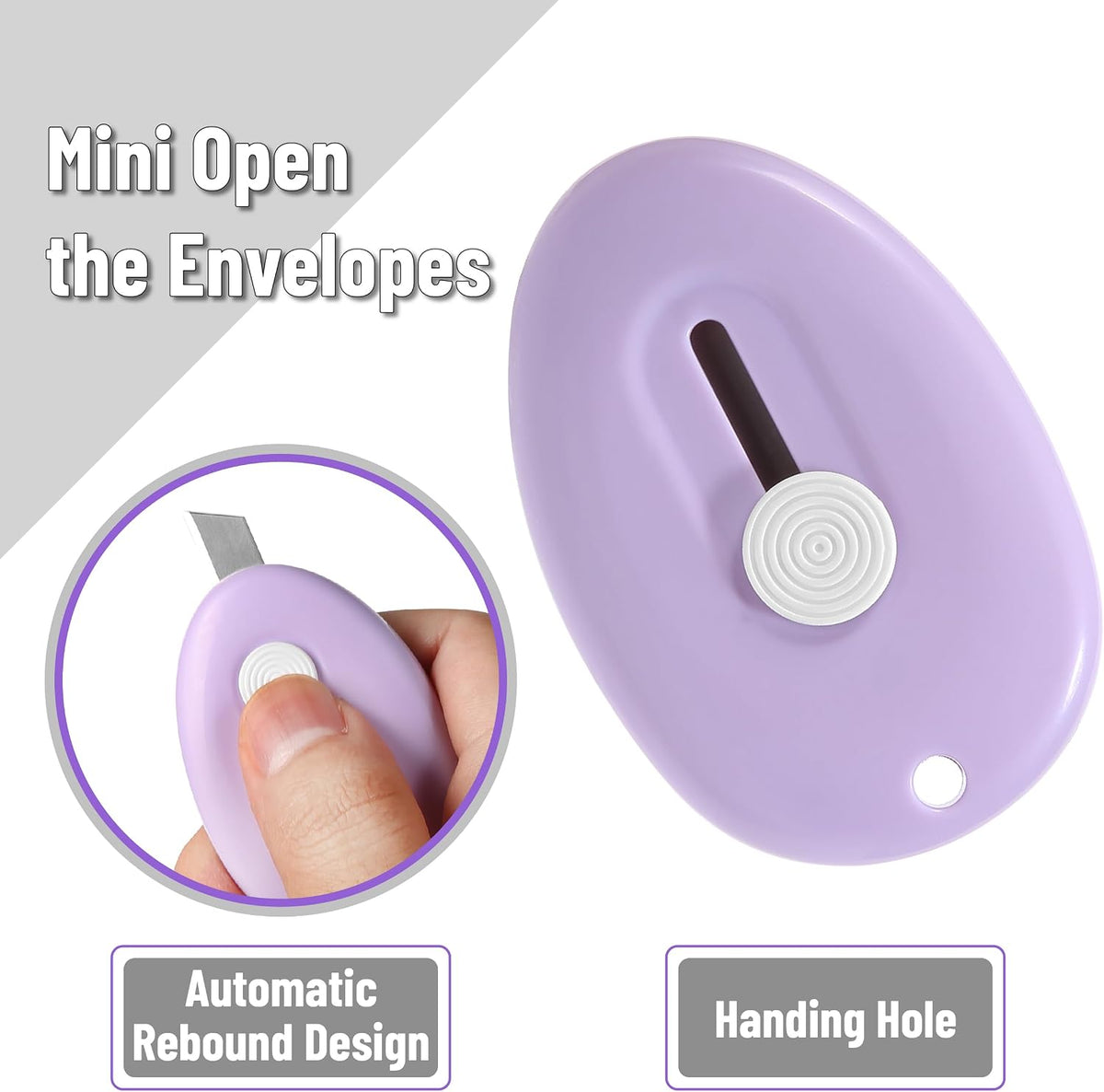 Bates- Mini Retractable Box Cutter, 12 pcs, Pastel Colors, Small Box Cutter Small, Mini Utility Knife, Mini Box