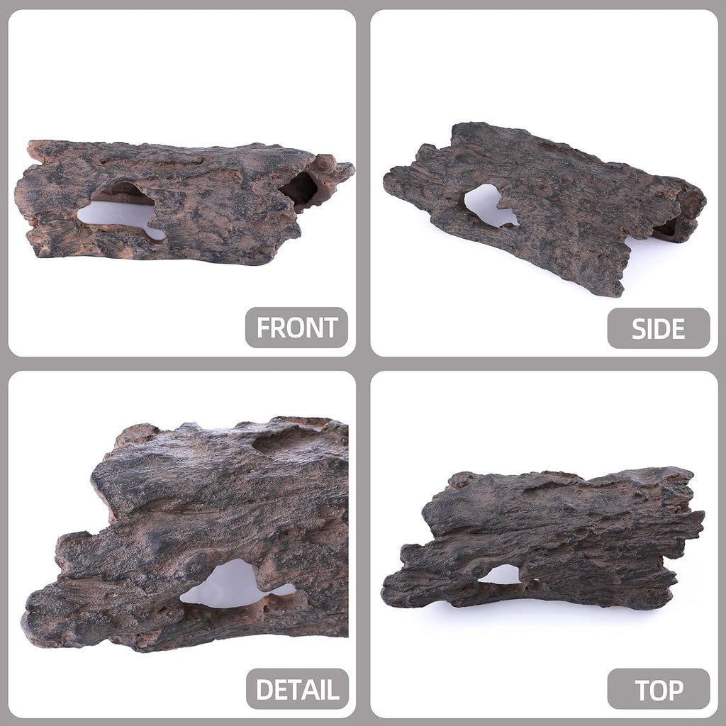 Natural Reptile Hide Basking Platform, Hideout Decor for Aquarium, Fish Tank, Bearded Dragon, Gecko, Shrimp, Betta