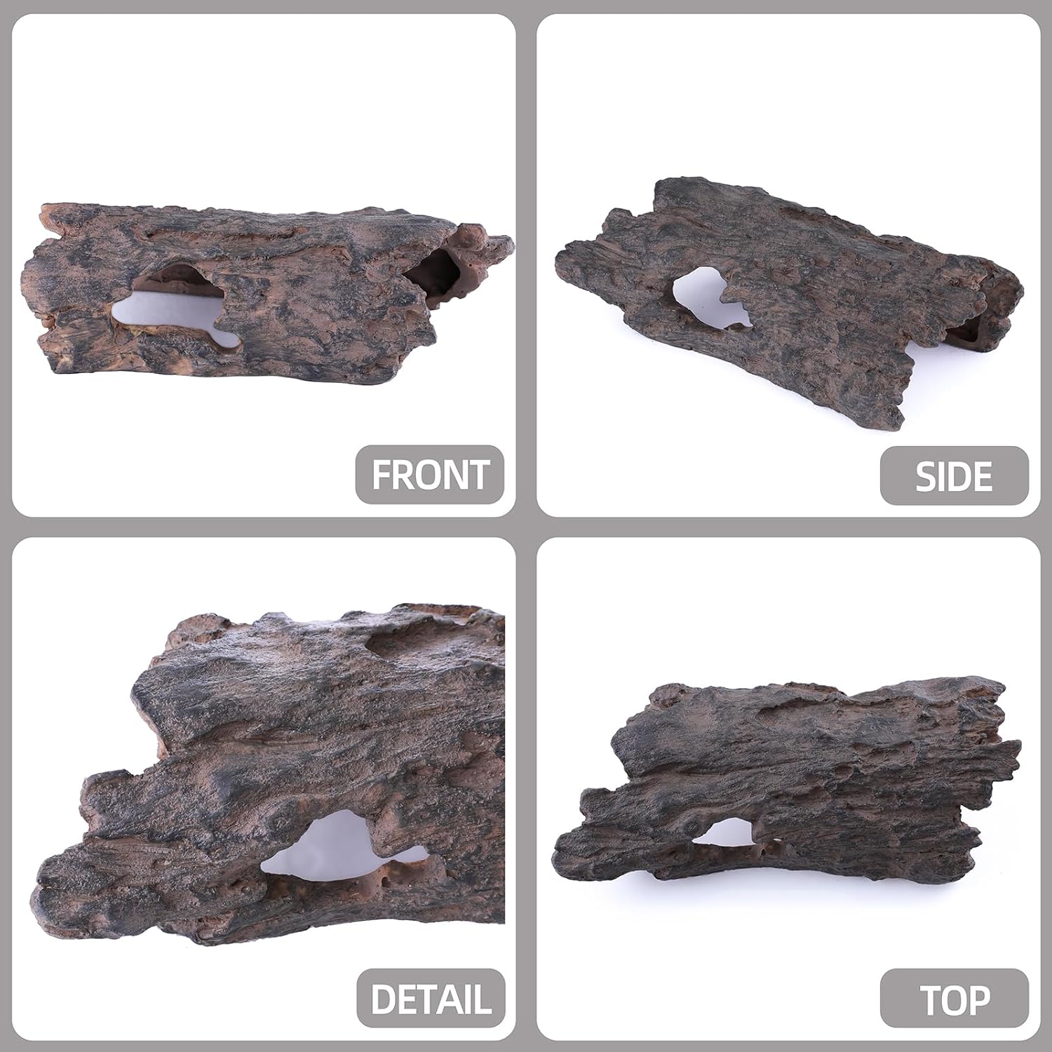 Natural Reptile Hide Basking Platform, Hideout Decor for Aquarium, Fish Tank, Bearded Dragon, Gecko, Shrimp, Betta