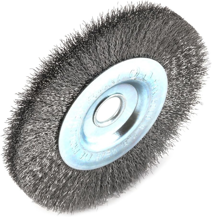 Forney 72744 Wire Wheel Brush, Fine Crimped with 1/2-Inch Arbor, 4-Inch-by-.008-Inch