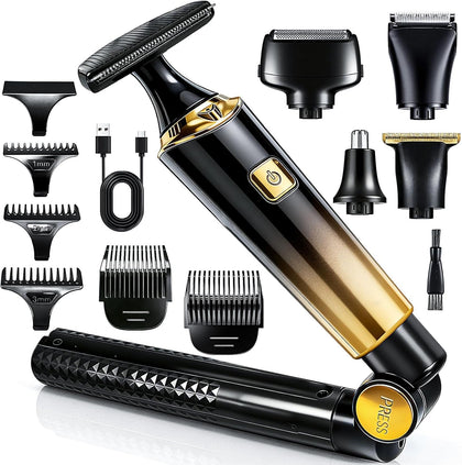 Back Shaver for Men with Adjustable Long Handle | 5 in 1 Electric Body Groomer, LED Display,Rechargeable Mens Back