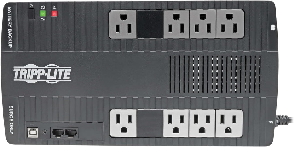 Eaton Tripp Lite AVR550U 550VA UPS 300W Battery Backup Surge Protector AVR | 8 Outlets, Replaceable Battery, 5ft