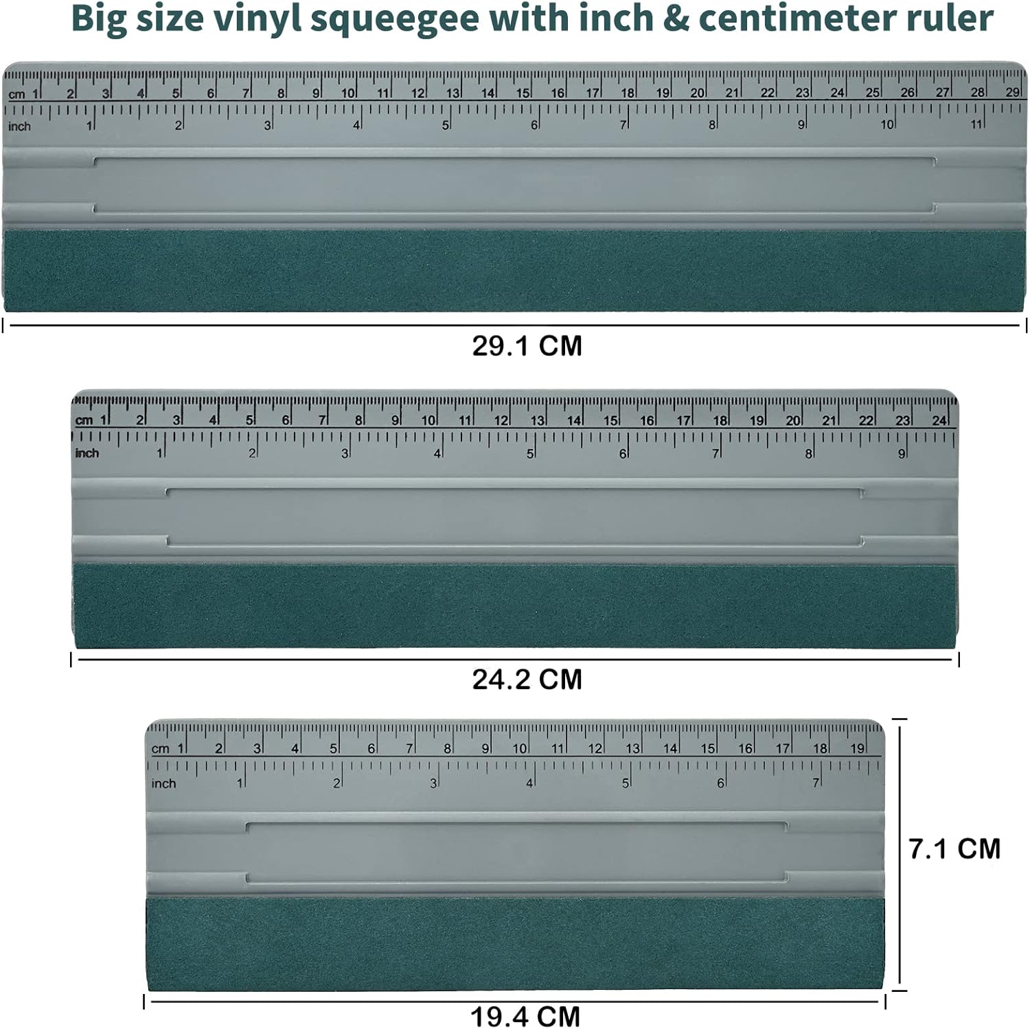 Large Vinyl Squeegee Window Tint Tool 3PCS Big Size Felt Edge Wrap Scraper for Vinyl Graphic Decal Car Wrapping