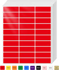 Rectangle Stickers 10 Color 3 x 1 Inch Vinyl Removable Label 900 PCS