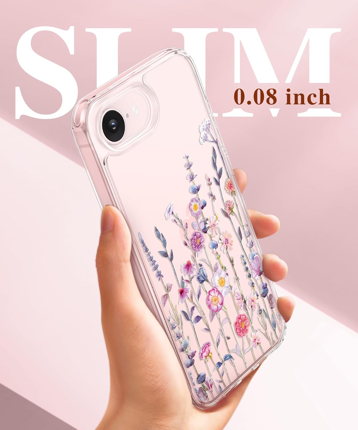 for iPhone 17e Case & iPhone 16e Case, [Non-Yellowing][Military-Grade Protection] Hard PC&TPU Bumper, Floral