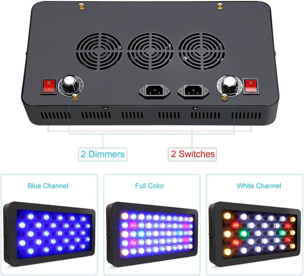 LED Aquarium Light 165W, Full Spectrum Dimmable