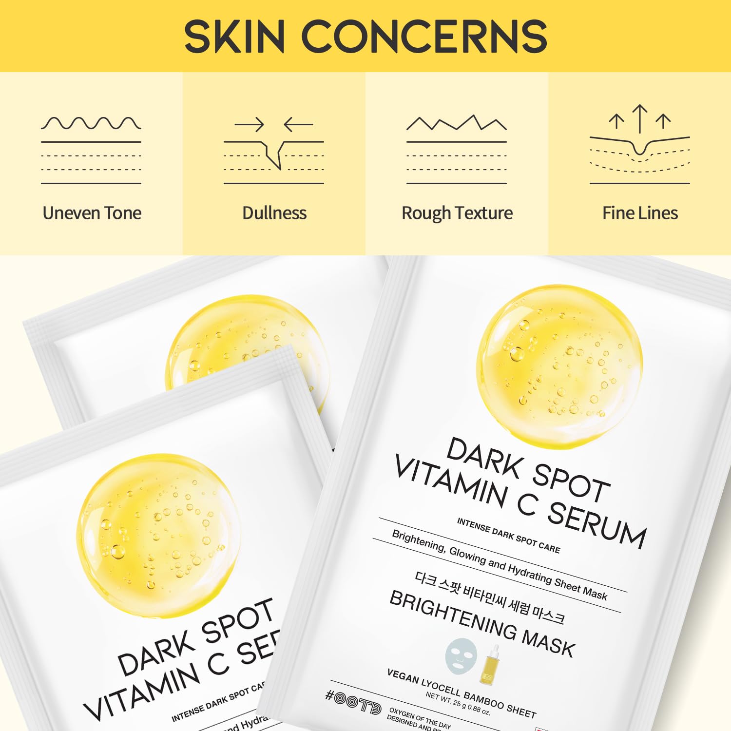 Vitamin C Radiance Hydrating Sheet Mask(10-Pack) | Korean Skincare | 50-combo Korean Vegan sheet mask gift set with