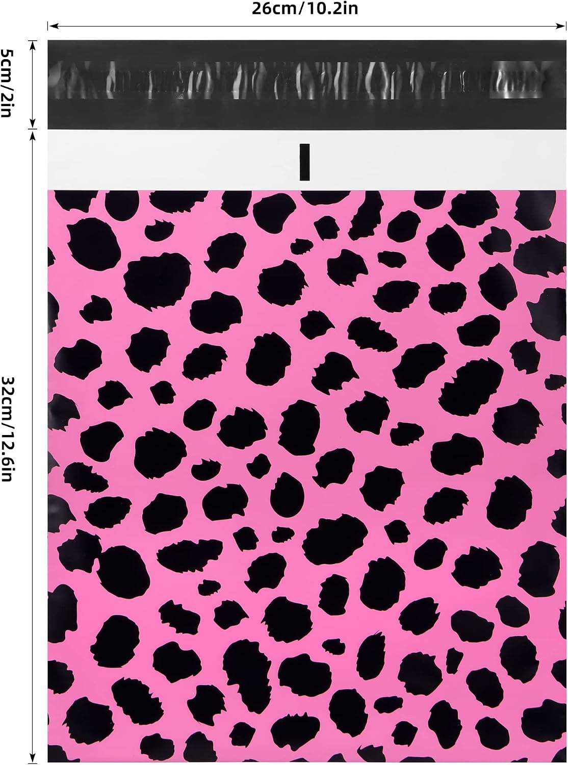 10x13 Inch Poly Mailers, Pink Leopard, 100 Pack Self Sealing