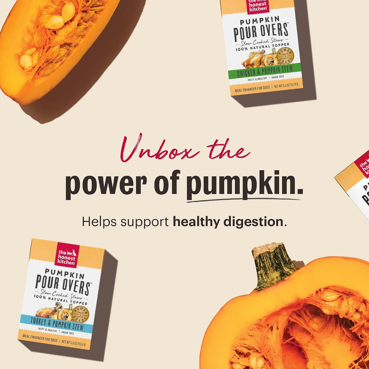 Pumpkin POUR OVERS Salmon & Pumpkin Dog Food Topper, Human Grade Wet Meal Enhancer with Pumpkin & Salmon Stew, Adds