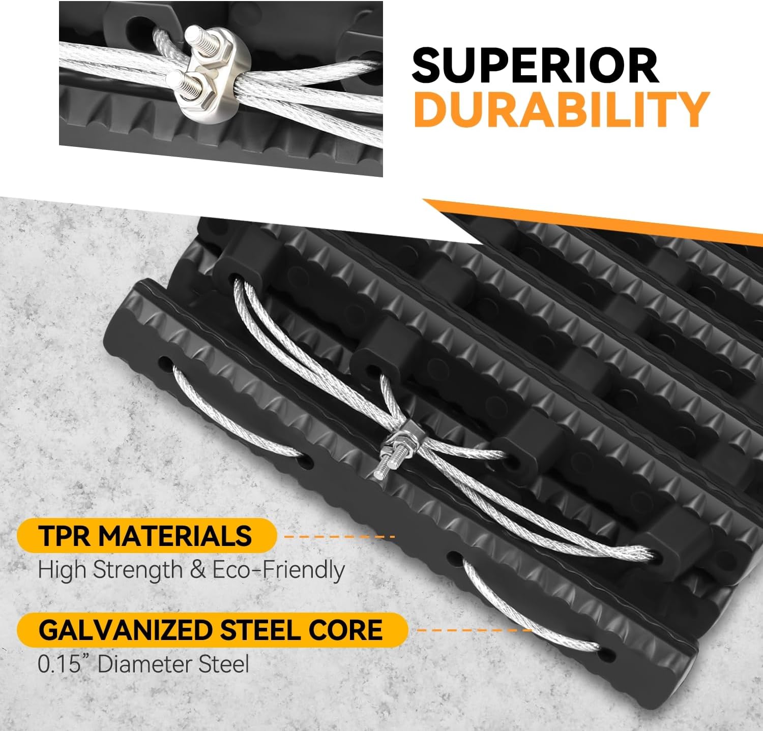 24" Traction Mat Portable Recovery Tracks Mat Traction Board Non-Slip Max Capacity Load 7-Ton Compatible with Most