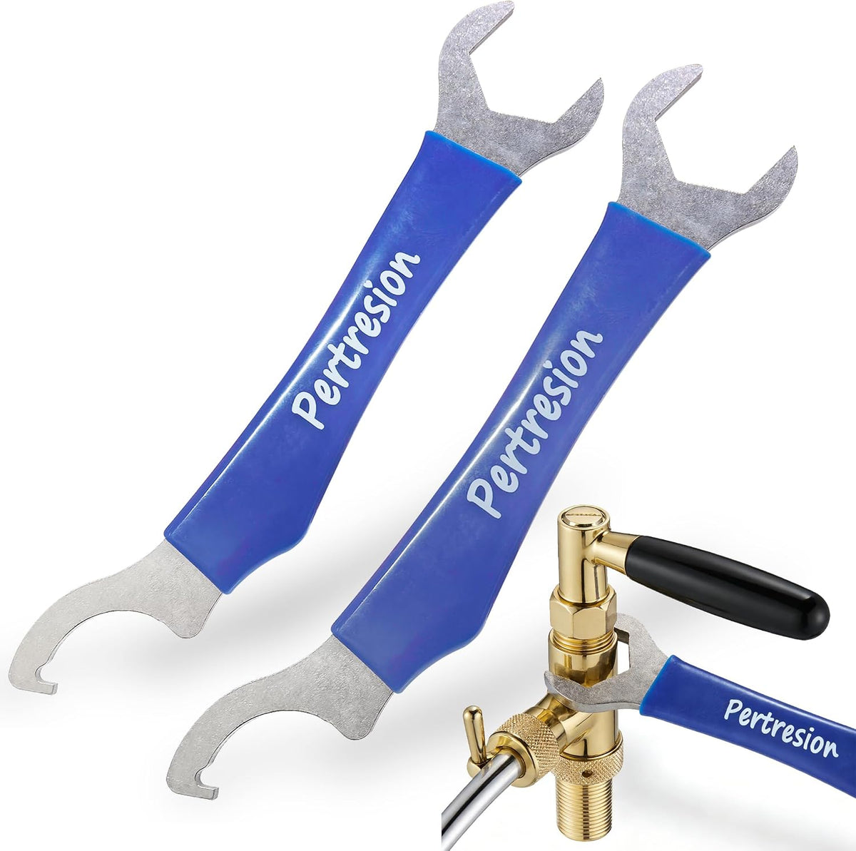 2-Pack Heavy Duty 304 Stainless Steel Beer Faucet Wrench- Dual Head Hex Nut & Spanner Draft Beer Tap Wrench for Keg