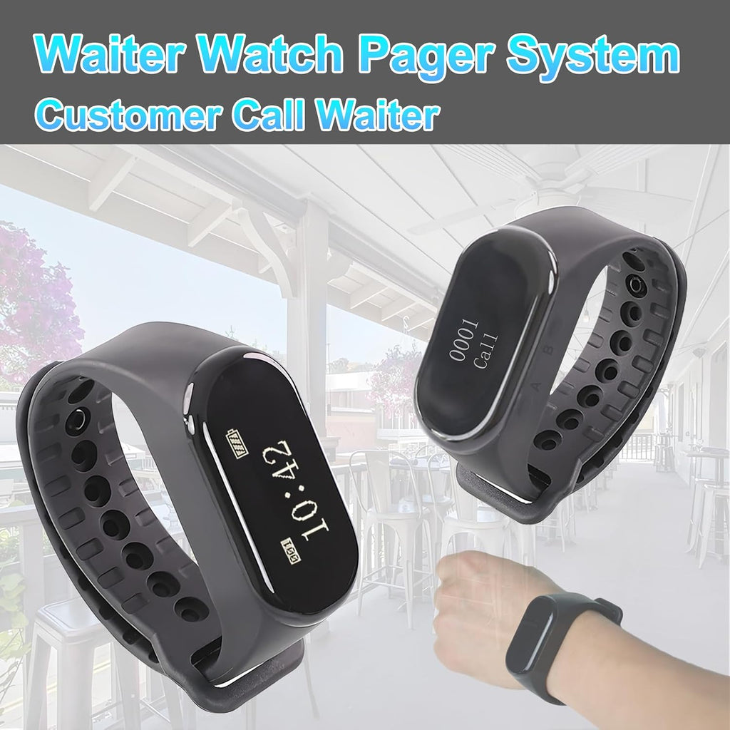 Wireless Calling System, Caregiver Pager, 1 Wrist Watch 10 Buttons