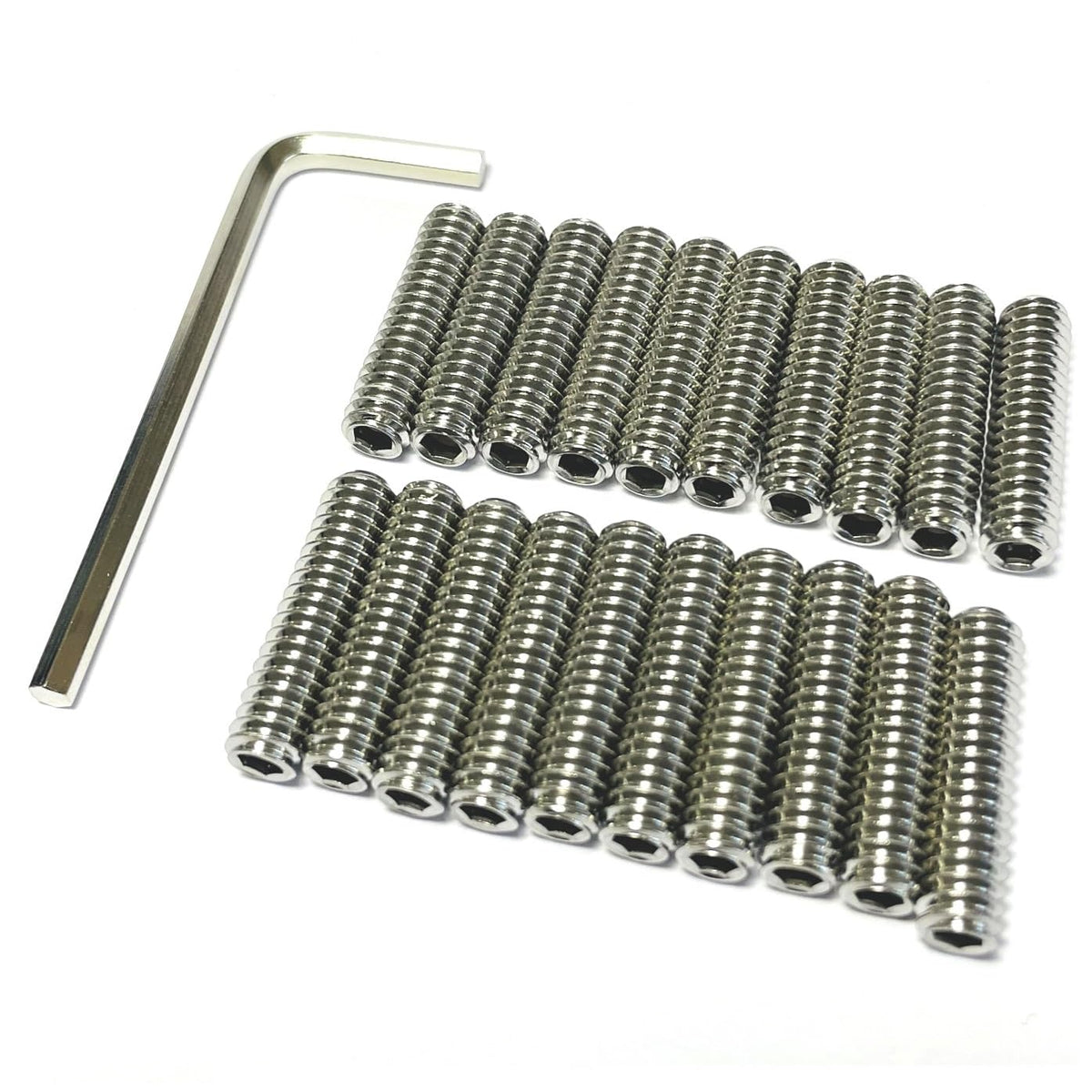 20pcs Set Screws 1/4-20 x 1 inch 304 Stainless Steel Allen Head Hex Socket Set Screws Grub Hex Head Sockets with 1/8 Allen Wrench.(1" Length)