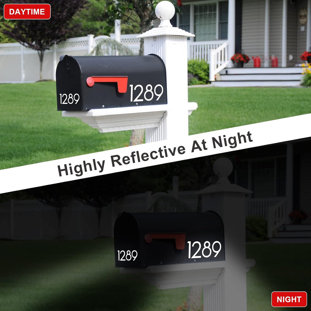 3 inch 30 Pcs Reflective Mailbox Numbers Stickers for Outside, Easy Installation with Prolonged Backing for and
