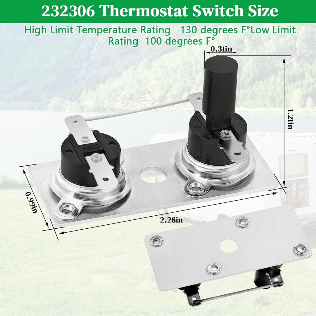 232306 RV Water Heater Thermostat Switch Compatible with Suburban 120V