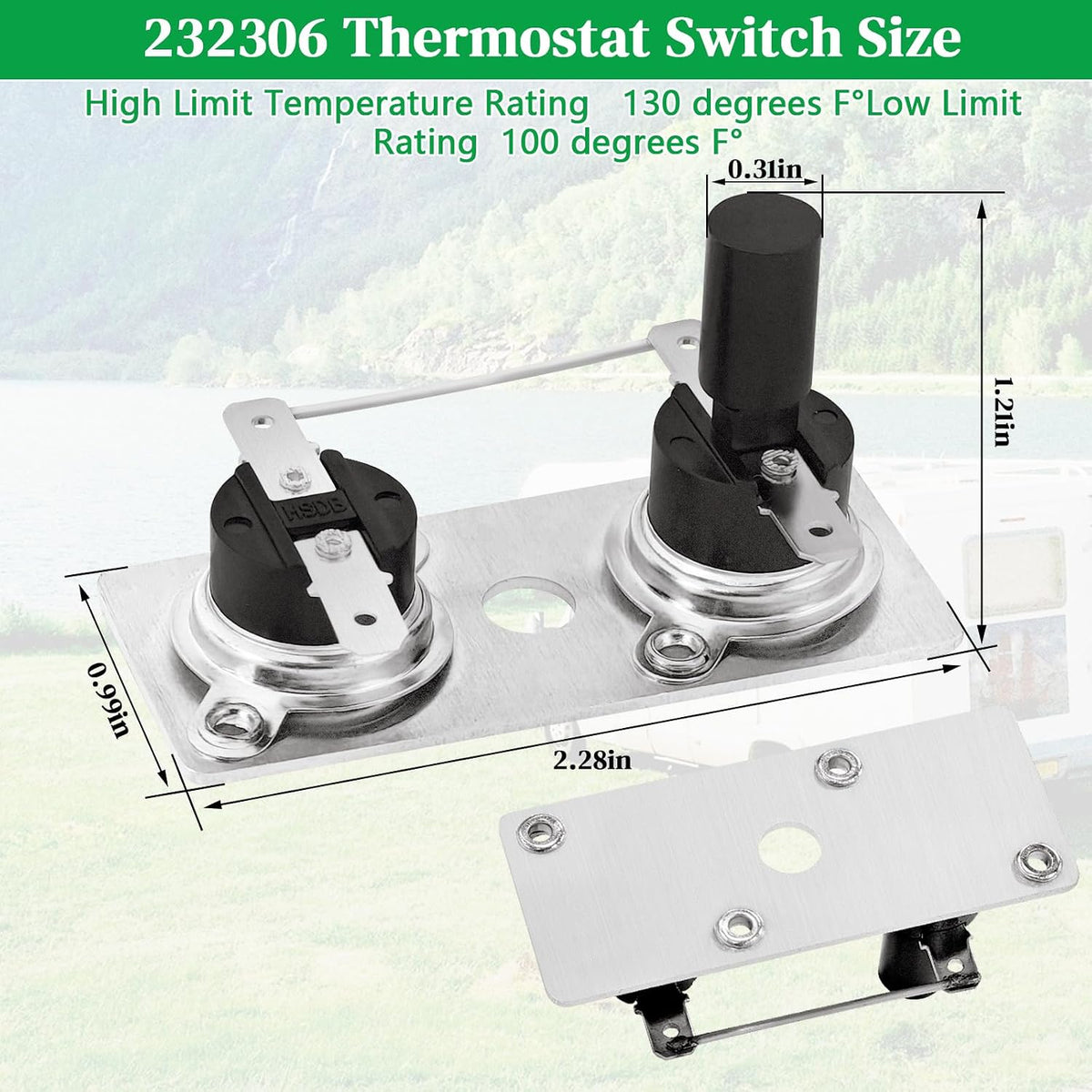 232306 RV Water Heater Thermostat Switch Compatible with Suburban 120V