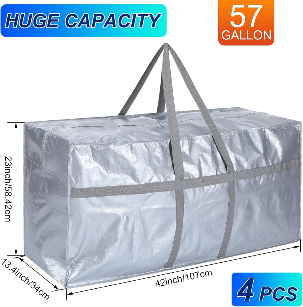 4 Pack 57 Gallon Extra Large Moving Bags XXL Heavy Duty Storage Bag