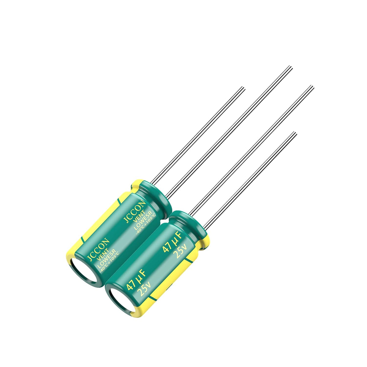 10-Pack 25V 47uF Premium Quality Low ESR Electrolytic Capacitors 5x11mm (0.2x0.43in), 25Volt 47MFD High-Frequency Caps with Superior Performance