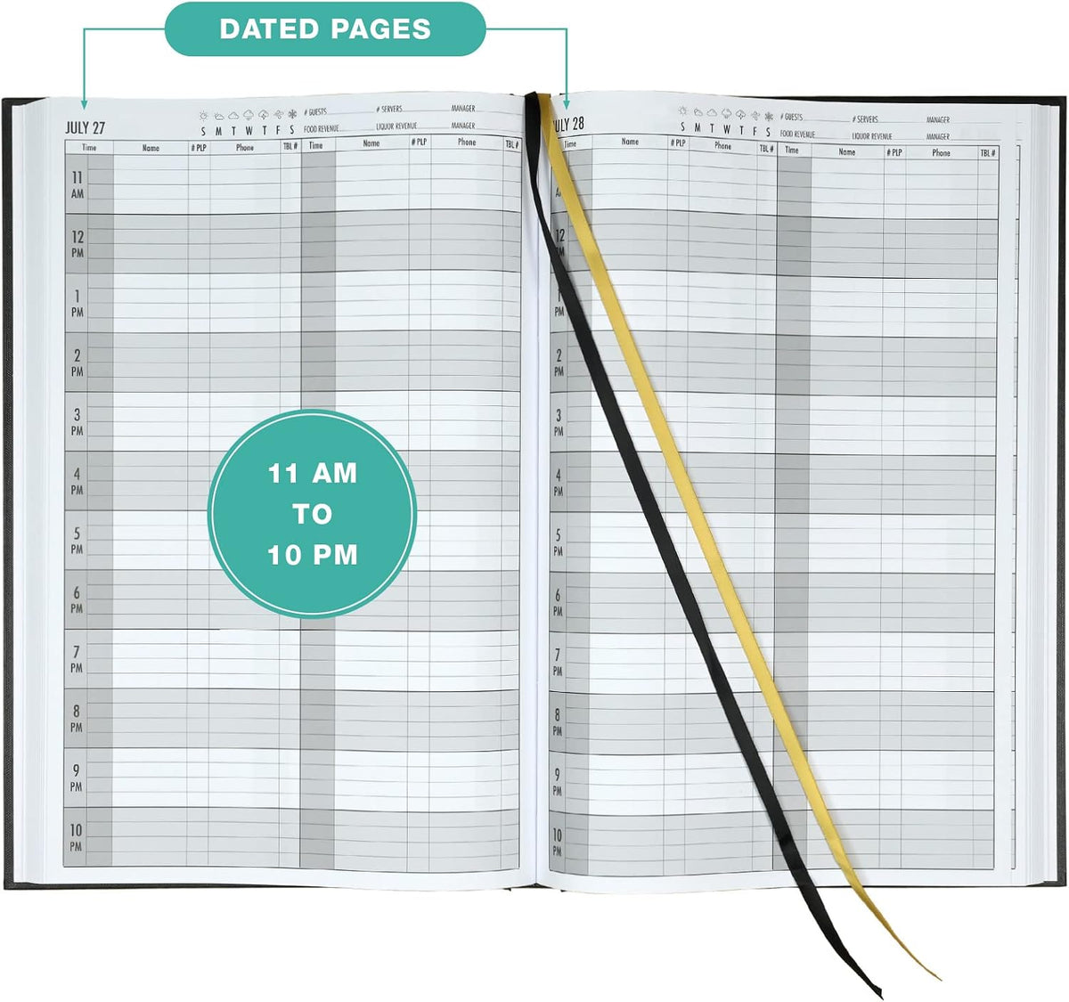 Lay Flat Reservation Book, 13.5" x 8.5"