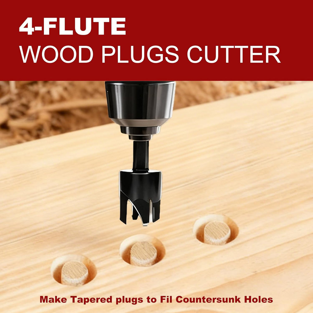 15-Piece Countersink Drill Bit Set, with 2PC Wood Plug Cutters