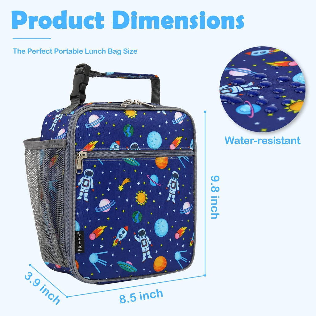 Kids Lunch box Insulated Soft Bag Mini Cooler Back to School Thermal Meal Tote Kit for Girls, Boys, Astronaut
