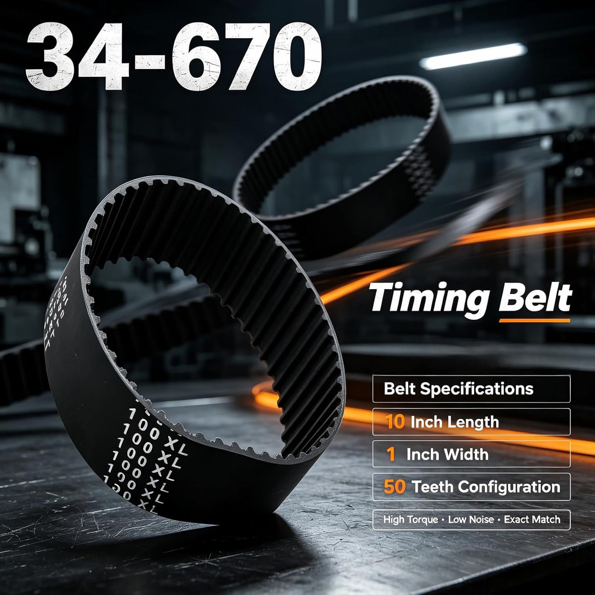 34–670 34–674 34-625 50T 100XL Timing Belt for Delta Table Saw(2PCS)