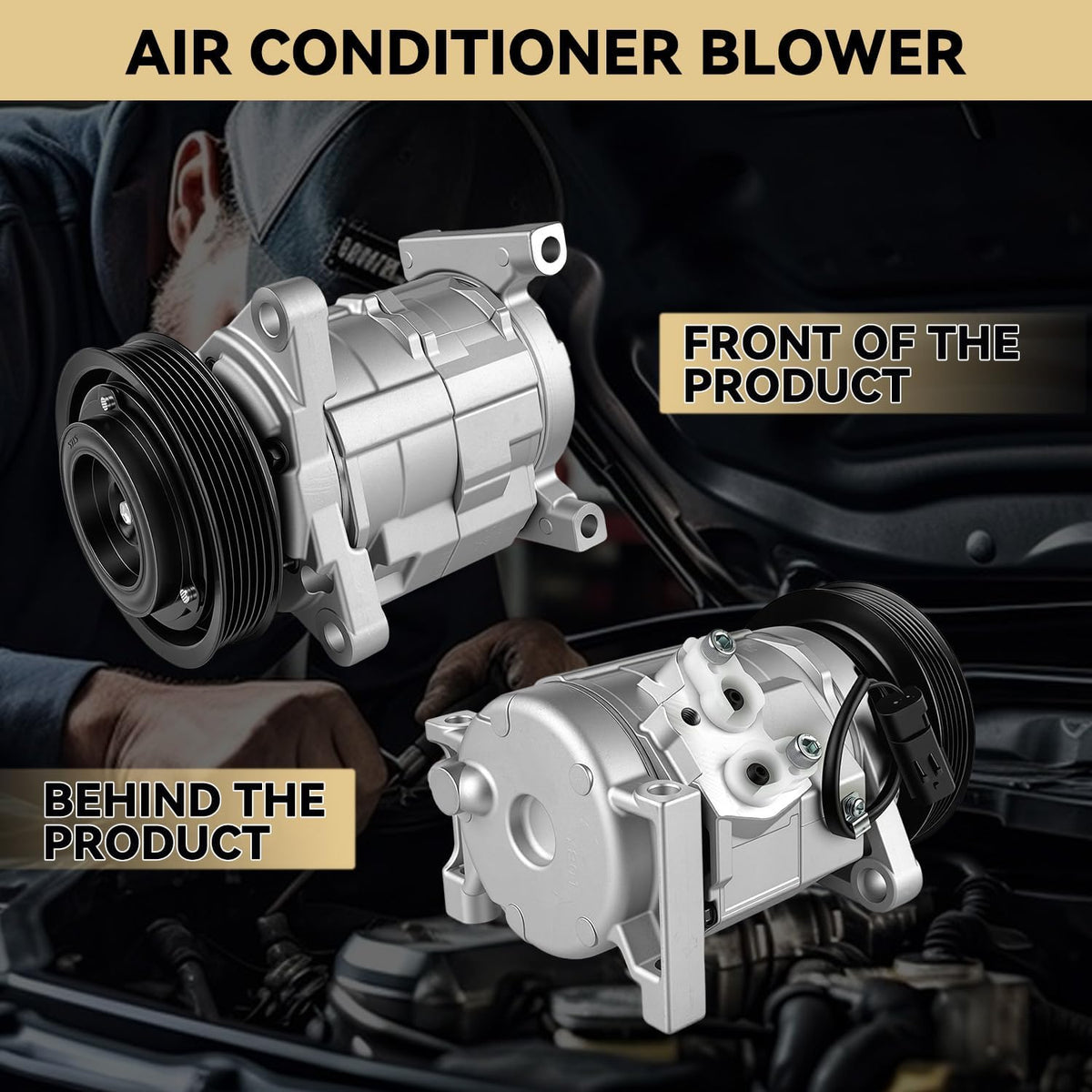 A/C Compressor with Clutch Fit for Grand Caravan 2002-2007, Town Country