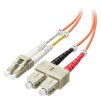 10Gb OM1 SC to LC Plenum Fiber Optic Cable, 9.8ft / 3m