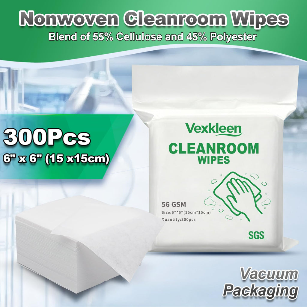 Cleanroom Wipes 6"x6" (300 Pcs, 56GSM)