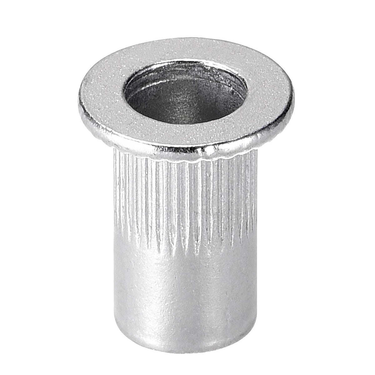 uxcell #8-32 Rivet Nuts Aluminium Alloy Knurled Flat Head Threaded Insert Nut Silver 50pcs