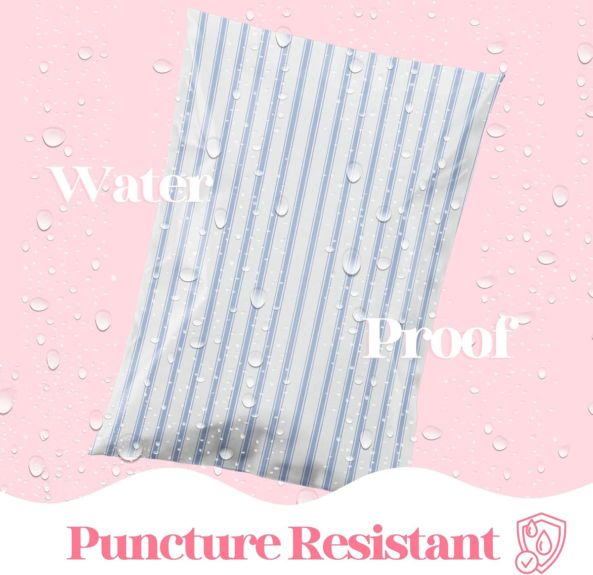 Poly Mailers 10x13, Blue Stripe, 100 Pack
