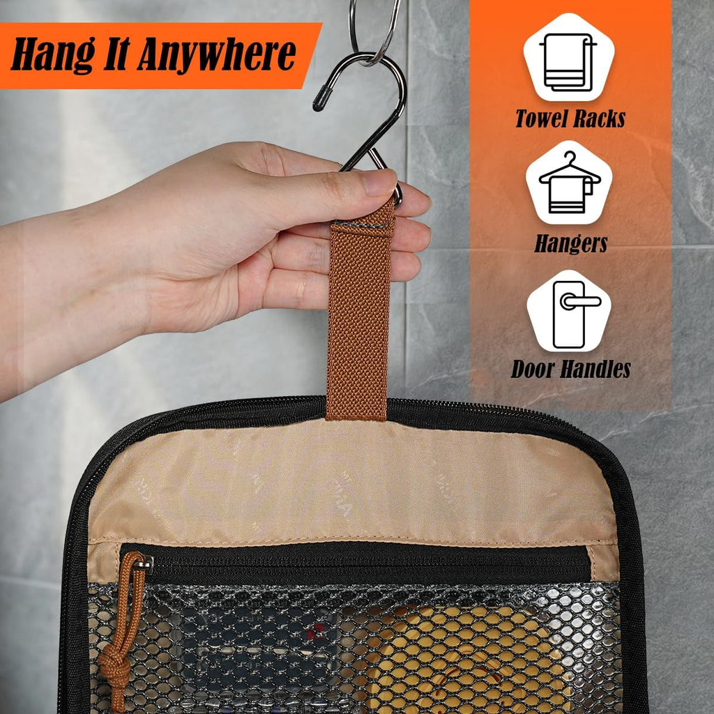 13-Pocket Hanging Toiletry Bag, Waterproof Mens Hanging Toiletry Travel Bag, Large Mens Dopp Kit For Travel, Fully