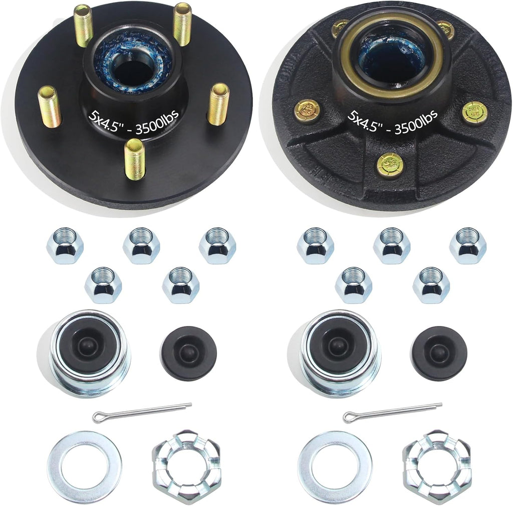 5x4.5 Trailer Hub Kits for 3500lb 1-1/16'' to 1-3/8'' Tapered Axle
