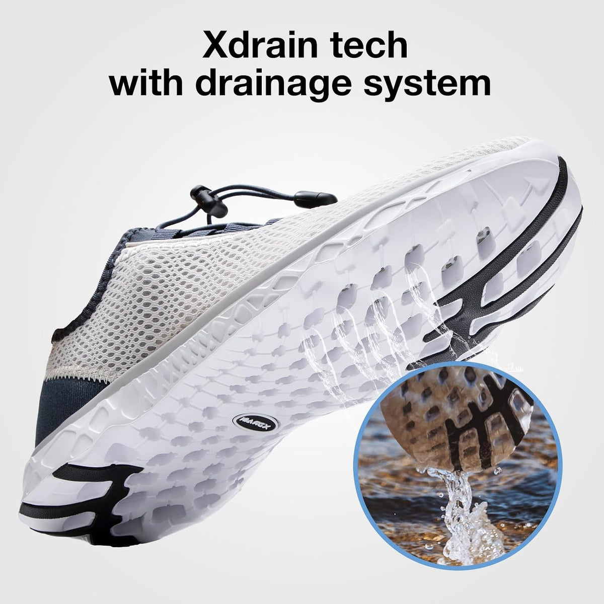 Men's Stylish Water Shoes, Quick-Dry Xdrain Water Sneakers, Lightweight & Comfort Footed