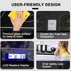 LCD Portable Double Induction Cooktop 1800W Countertop Burner 9620LS