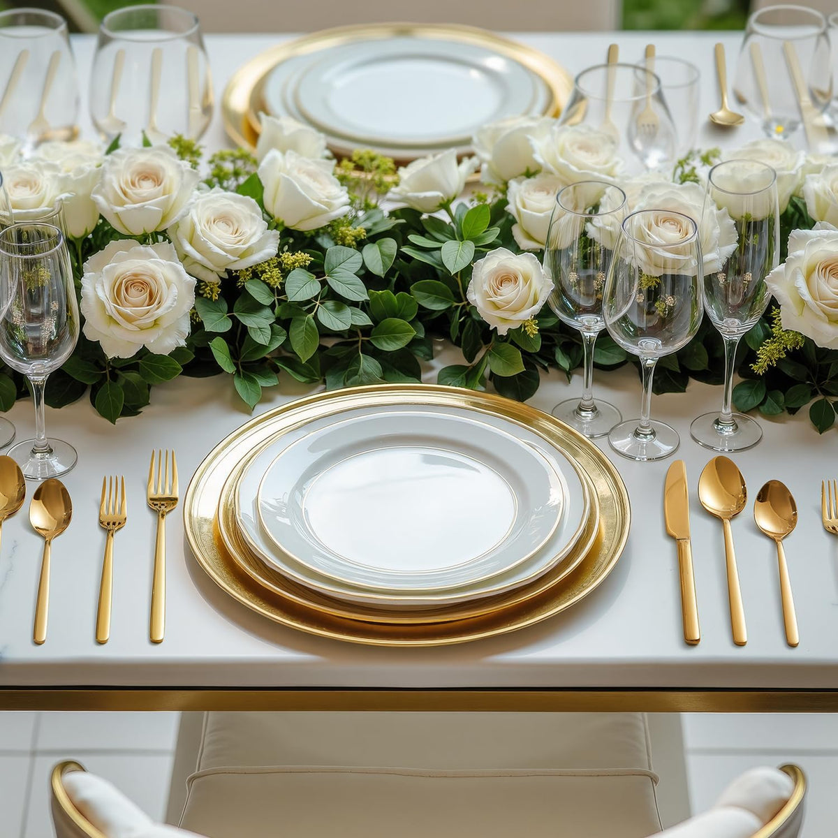 Gold Silverware Set, 60 Piece Flatware Cutlery Set for 12, 18/10 Stainless Steel Silverware Mirror Polished