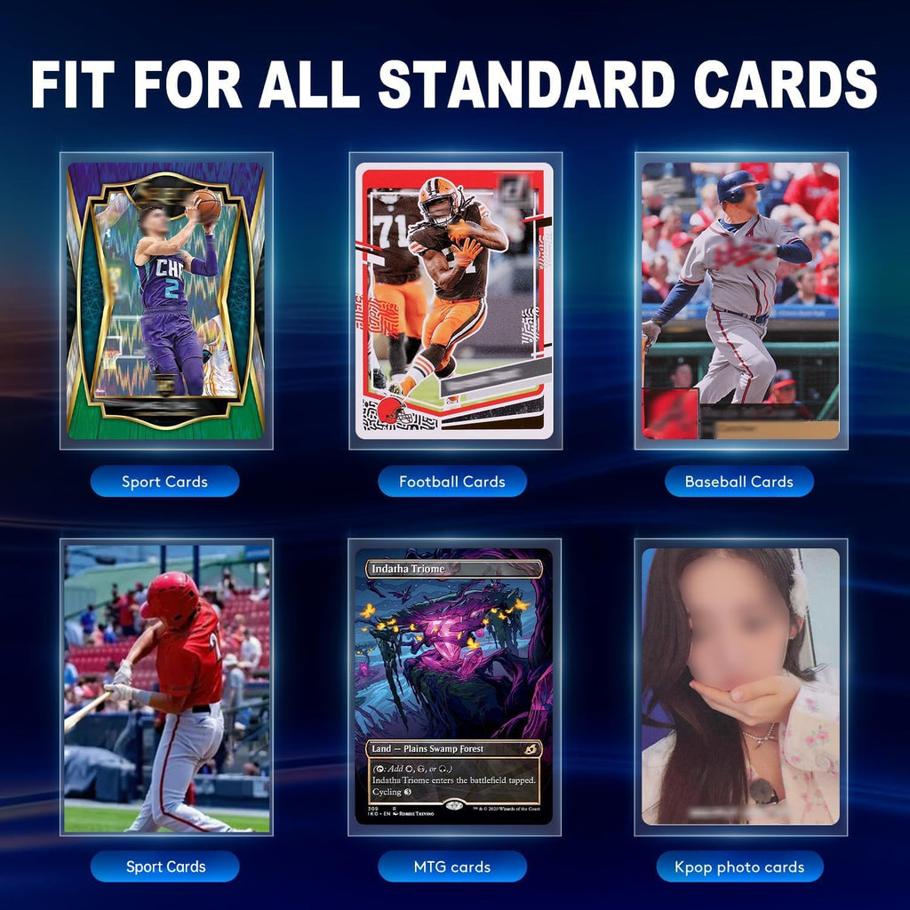 1000ct Card Sleeves for Trading Cards, Clear Soft Baseball Sports Sleeves | Soft Plastic Protector Card Sleeve, Clear