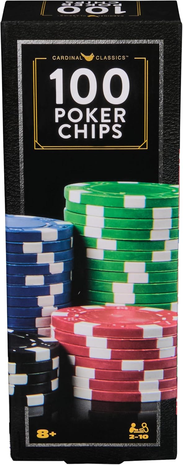 Spin Master Games Cardinal Classics 100-Piece Poker Set | Classic Game, 100-Piece Casino-Style Poker Chip Set