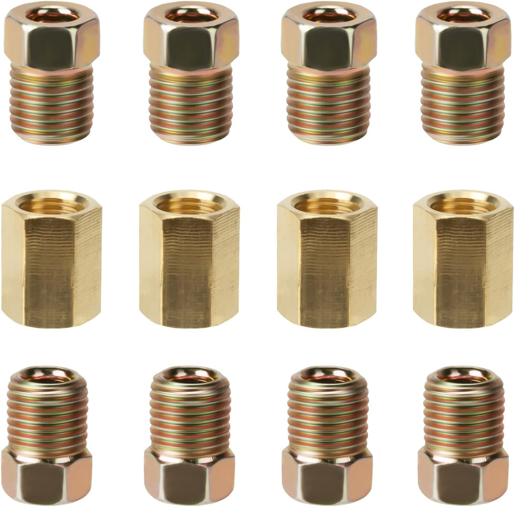 3/16 Brake Line Pressure Fittings, 12 Pieces 3/8 Inch Brake Line Fittings