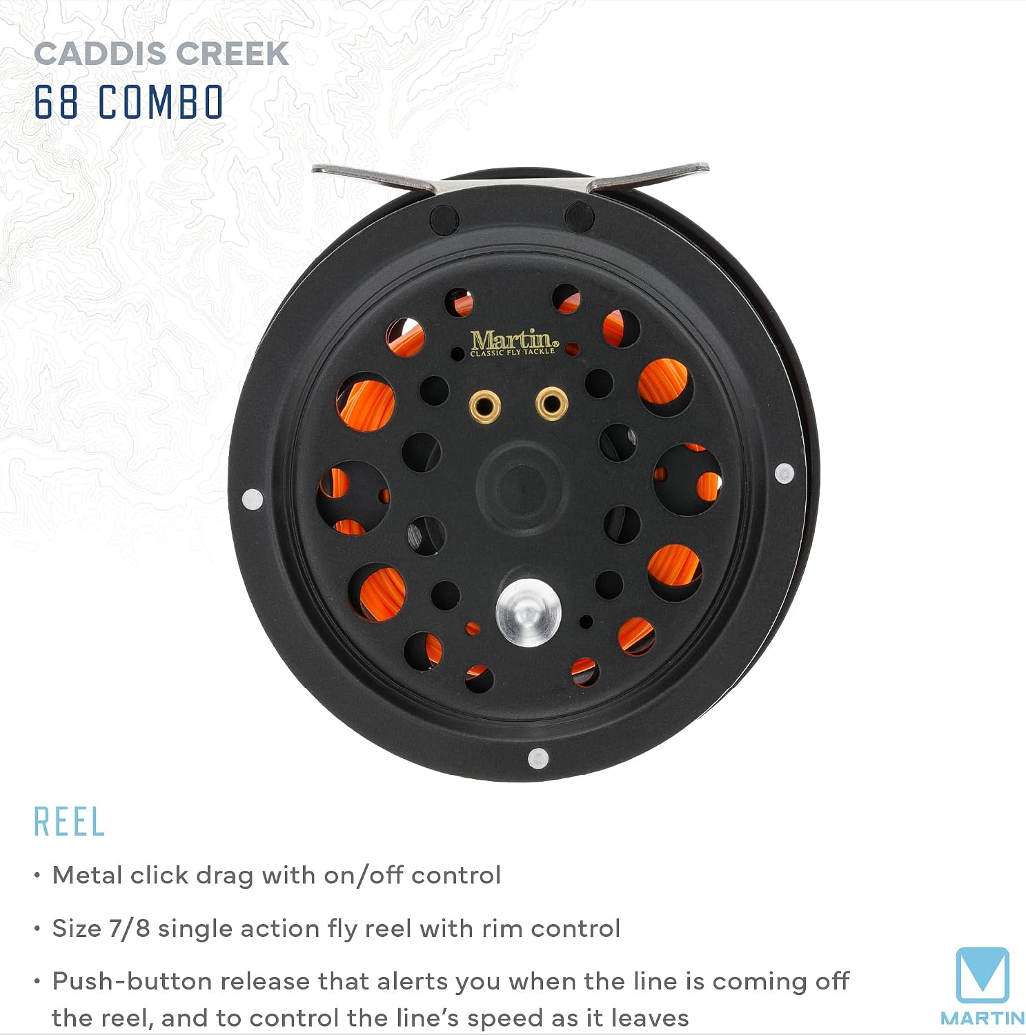 Caddis Creek Fly Fishing Rod and Reel Combo, 9-Foot 2-Piece Fiberglass Rod, Moderate Fast Action, Single Action Fly