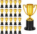 Mini Trophies Bulk - 4 in, Gold-Plated Plastic, 24-Pack - Trophies for Kids & Adults - Sports, School & Party Awards