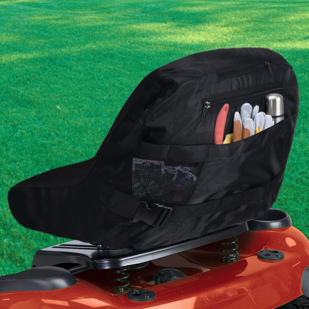 Black Riding Lawn Mower Tractor seat Cover for kubota Craftsman Husqvarna John Deere cub Cadet wheatherproof Padded